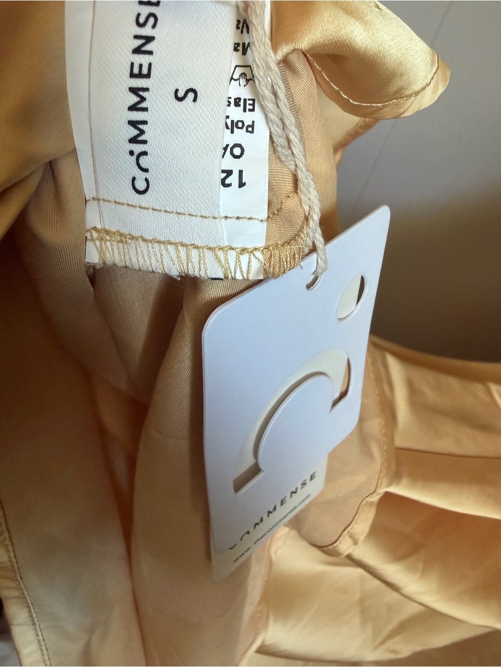 Commense Open-Back Satin Slip Dress in gold - Picture 8 of 8